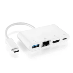 MSLFORCE | Ražotājs USB 3.1 Type-C Multiport adapteris uz HDMI + USB3.0 + RJ45 Ethernet + veida-C / F Uzlādes adapteris